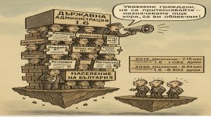 При 10% спад на населението заетите в държавната администрация отчитат 537% ръст.